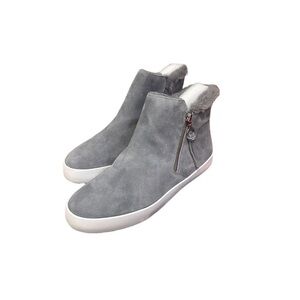 Rebecca Minkoff Grey Suede Shelly High Top Sneaker Ankle Zip‎ Up Boots SZ…